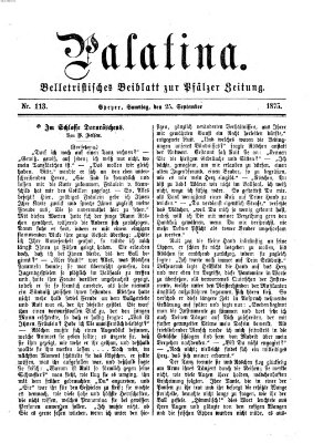 Palatina (Pfälzer Zeitung) Samstag 25. September 1875