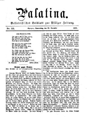 Palatina (Pfälzer Zeitung) Donnerstag 30. Dezember 1875