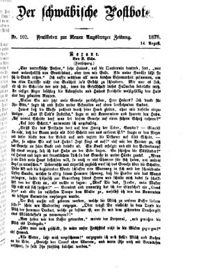 Der schwäbische Postbote (Neue Augsburger Zeitung) Samstag 14. August 1875