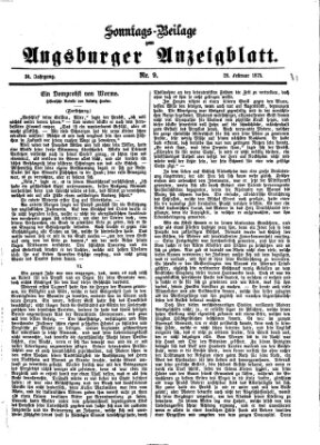 Augsburger Anzeigeblatt Sonntag 28. Februar 1875