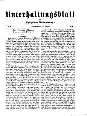Unterhaltungsblatt zur Pfälzischen Volkszeitung (Pfälzische Volkszeitung) Mittwoch 20. Januar 1875