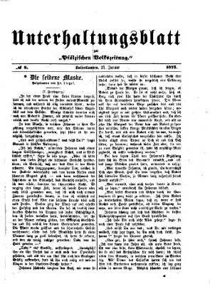 Unterhaltungsblatt zur Pfälzischen Volkszeitung (Pfälzische Volkszeitung) Mittwoch 27. Januar 1875