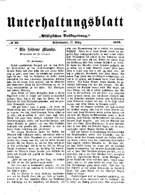 Unterhaltungsblatt zur Pfälzischen Volkszeitung (Pfälzische Volkszeitung) Mittwoch 17. März 1875