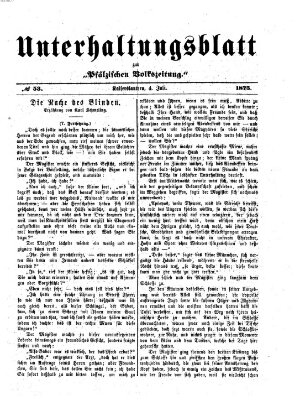 Unterhaltungsblatt zur Pfälzischen Volkszeitung (Pfälzische Volkszeitung) Sonntag 4. Juli 1875