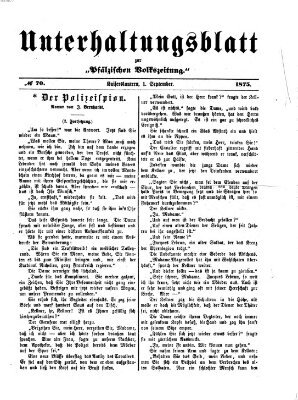 Unterhaltungsblatt zur Pfälzischen Volkszeitung (Pfälzische Volkszeitung) Mittwoch 1. September 1875