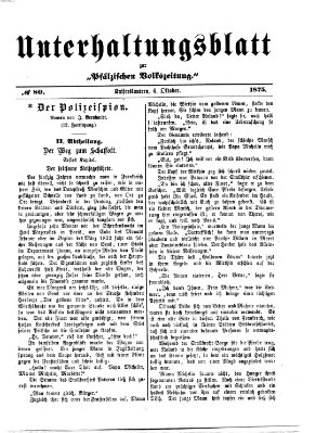 Unterhaltungsblatt zur Pfälzischen Volkszeitung (Pfälzische Volkszeitung) Mittwoch 6. Oktober 1875