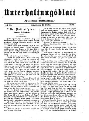 Unterhaltungsblatt zur Pfälzischen Volkszeitung (Pfälzische Volkszeitung) Mittwoch 20. Oktober 1875