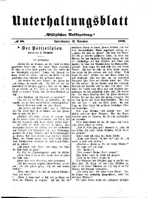 Unterhaltungsblatt zur Pfälzischen Volkszeitung (Pfälzische Volkszeitung) Sonntag 28. November 1875