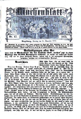 Wochenblatt für das christliche Volk Sonntag 21. November 1875