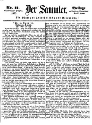 Der Sammler (Augsburger Abendzeitung) Samstag 30. Januar 1875