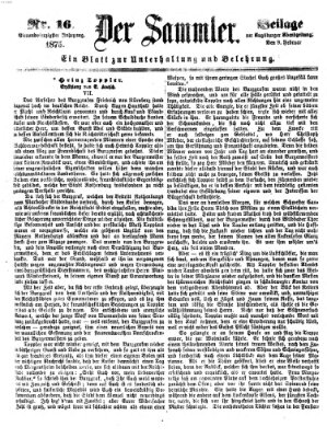 Der Sammler (Augsburger Abendzeitung) Dienstag 9. Februar 1875