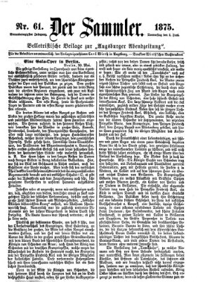 Der Sammler (Augsburger Abendzeitung) Donnerstag 3. Juni 1875