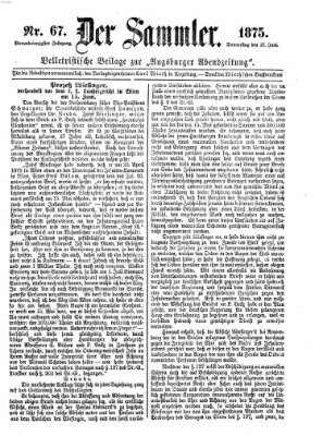 Der Sammler (Augsburger Abendzeitung) Donnerstag 17. Juni 1875