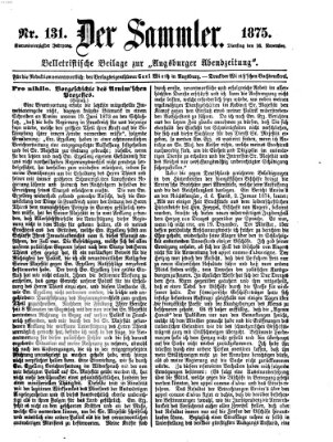 Der Sammler (Augsburger Abendzeitung) Dienstag 16. November 1875