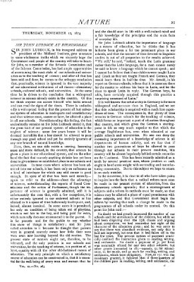 Nature Donnerstag 12. November 1874