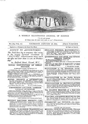 Nature Donnerstag 28. Januar 1875