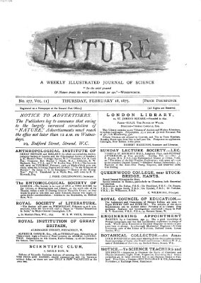 Nature Donnerstag 18. Februar 1875
