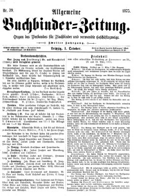 Allgemeine Buchbinderzeitung Freitag 1. Oktober 1875