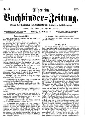 Allgemeine Buchbinderzeitung Freitag 5. November 1875