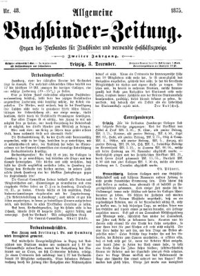Allgemeine Buchbinderzeitung Freitag 3. Dezember 1875