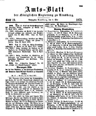 Amtsblatt für den Regierungsbezirk Arnsberg Samstag 8. Mai 1875