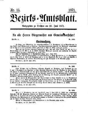 Bezirks-Amtsblatt Dienstag 20. Juni 1871