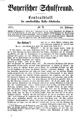 Bayerischer Schulfreund Sonntag 28. Februar 1875