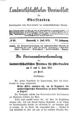 Landwirthschaftliches Vereinsblatt für Oberfranken
