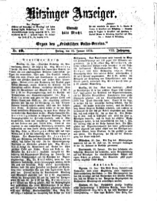 Kitzinger Anzeiger Freitag 22. Januar 1875