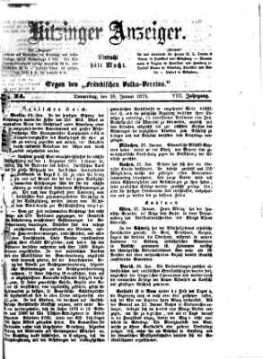 Kitzinger Anzeiger Donnerstag 28. Januar 1875