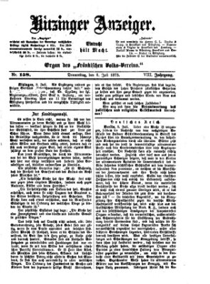 Kitzinger Anzeiger Donnerstag 8. Juli 1875