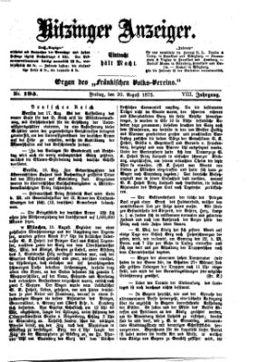 Kitzinger Anzeiger Freitag 20. August 1875