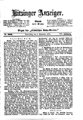 Kitzinger Anzeiger Donnerstag 2. September 1875