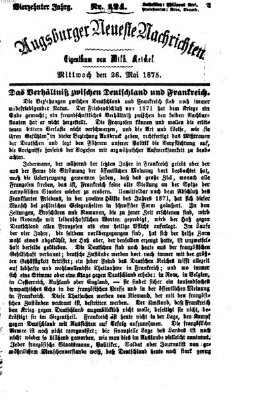 Augsburger neueste Nachrichten Mittwoch 26. Mai 1875