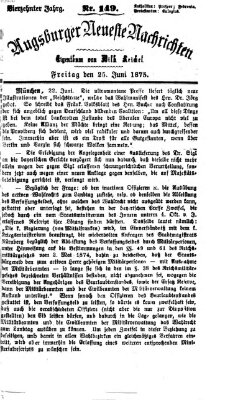 Augsburger neueste Nachrichten Freitag 25. Juni 1875