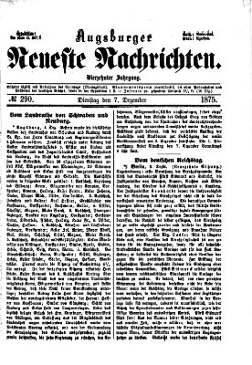 Augsburger neueste Nachrichten Dienstag 7. Dezember 1875