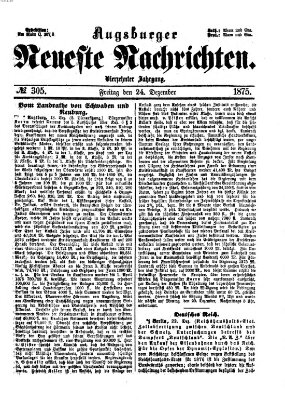 Augsburger neueste Nachrichten Freitag 24. Dezember 1875