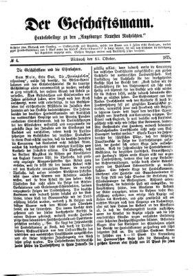 Der Geschäftsmann (Augsburger neueste Nachrichten) Mittwoch 13. Oktober 1875