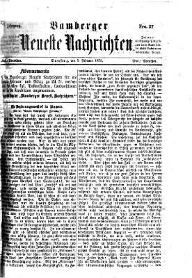 Bamberger neueste Nachrichten Freitag 5. Februar 1875