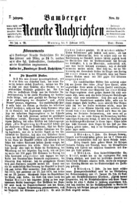 Bamberger neueste Nachrichten Montag 8. Februar 1875