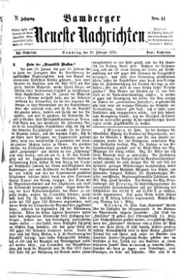 Bamberger neueste Nachrichten Samstag 20. Februar 1875