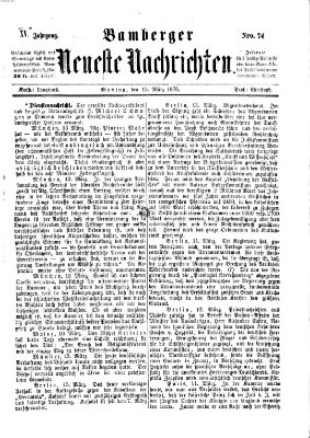 Bamberger neueste Nachrichten Montag 15. März 1875