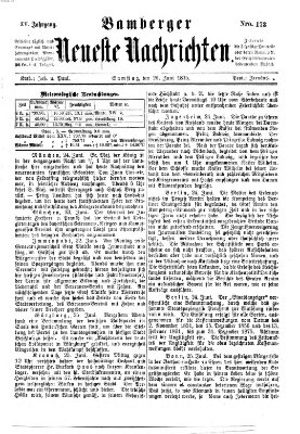Bamberger neueste Nachrichten Samstag 26. Juni 1875