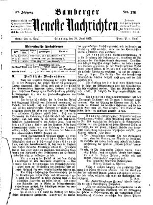Bamberger neueste Nachrichten Dienstag 29. Juni 1875