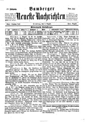 Bamberger neueste Nachrichten Dienstag 3. August 1875