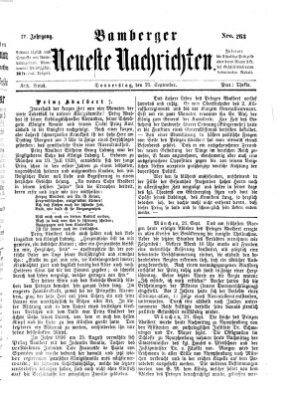Bamberger neueste Nachrichten Donnerstag 23. September 1875