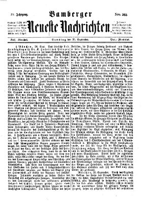 Bamberger neueste Nachrichten Samstag 25. September 1875