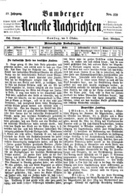 Bamberger neueste Nachrichten Samstag 9. Oktober 1875