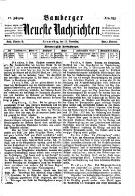 Bamberger neueste Nachrichten Donnerstag 11. November 1875