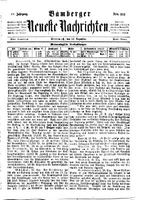 Bamberger neueste Nachrichten Mittwoch 22. Dezember 1875